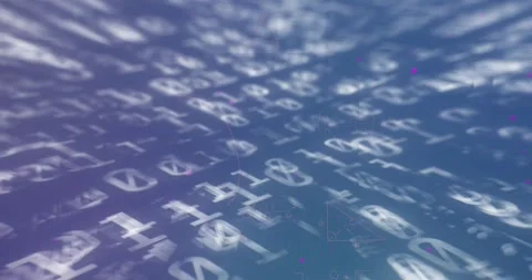 Animation of binary coding on blue background Stock Footage 329853433