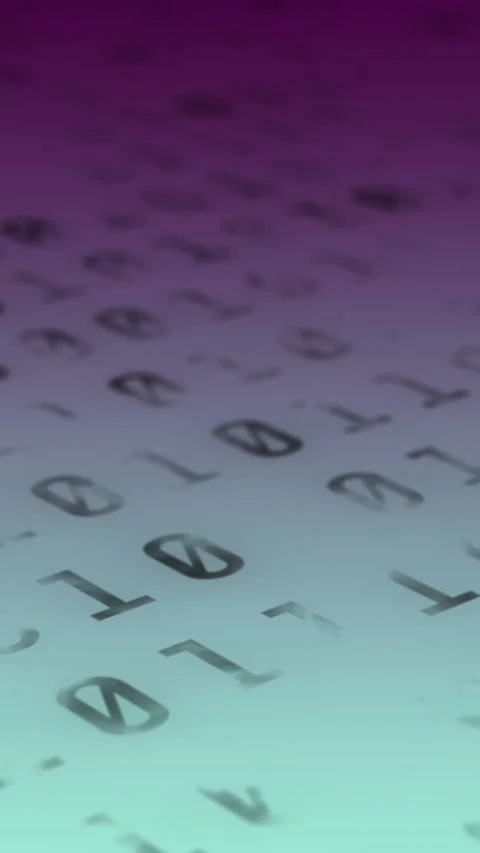 Animation of binary coding on blue background Stock Footage 343996194