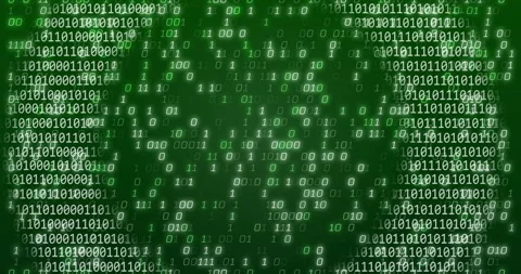 Animation of binary coding in circles over binary coding Stock Footage 309842168