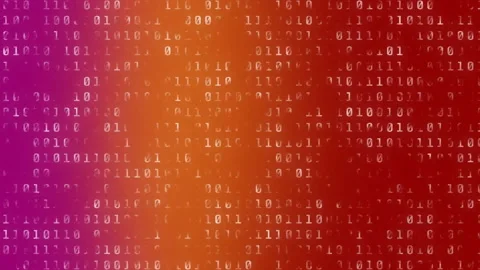 Animation of binary coding on colourful background Stock Footage 266477633