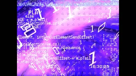 Animation of binary coding data processing over glowing computer circuit board Vídeos de archivo 207795224