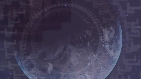 Animation of binary coding data processing over globe Stock Footage 312548260