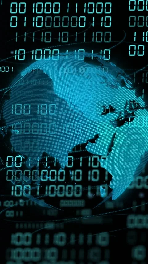 Animation of binary coding data processing over globe Stock Footage 319882898