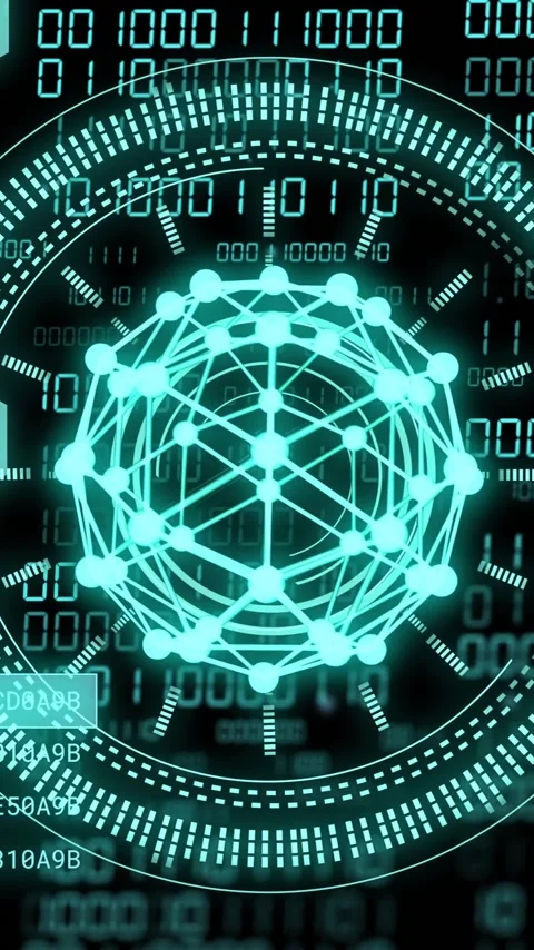 Animation of binary coding data processing over globe Stock Footage 319974338