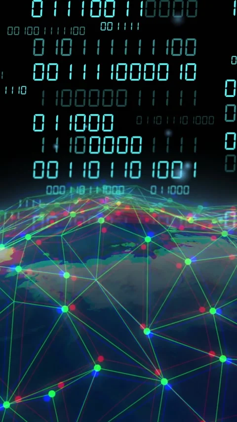 Animation of binary coding data processing over globe Stock Footage 320759197