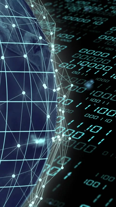 Animation of binary coding data processing over globe Stock Footage 320759198