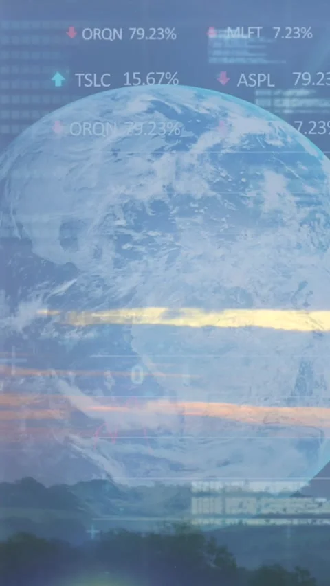 Animation of binary coding data processing over globe and landscape Stock Footage 323151826