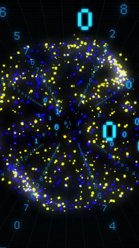 Animation of binary coding data processing over globe of connections Stock Footage 323781477