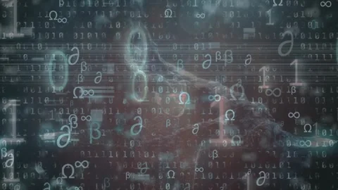 Animation of binary coding, data processing and dna strand spinning Stock Footage 327643901