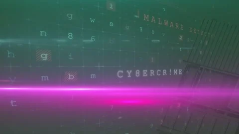 Animation of binary coding data processing over glowing computer circuit board Stock Footage 328648364
