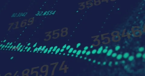 Animation of binary coding data processing over glowing computer circuit board Stock Footage 329511583