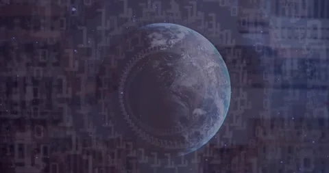 Animation of binary coding data processing over globe Stock Footage 330288042