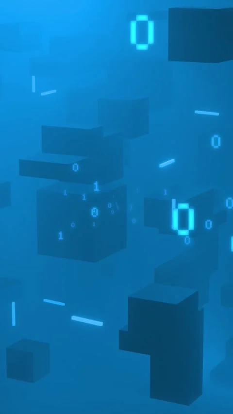 Animation of binary coding data processing over blue background Stock-Footage 342643355