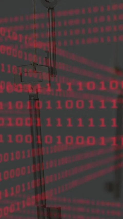 Animation of binary coding data processing over scope scanning 動画素材 343920754