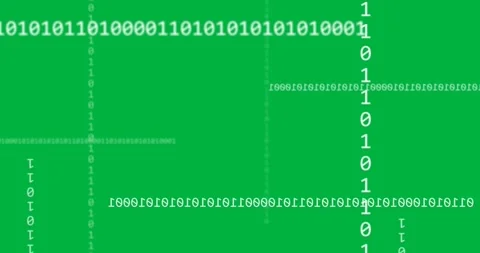 Animation of binary coding data processing over transparent background 動画素材 347310795