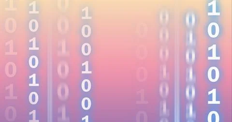 Animation of binary coding data processing over screen Illustrazione stock