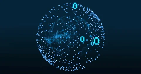 Animation of binary coding digital data processing over globe Stock Footage 310032572