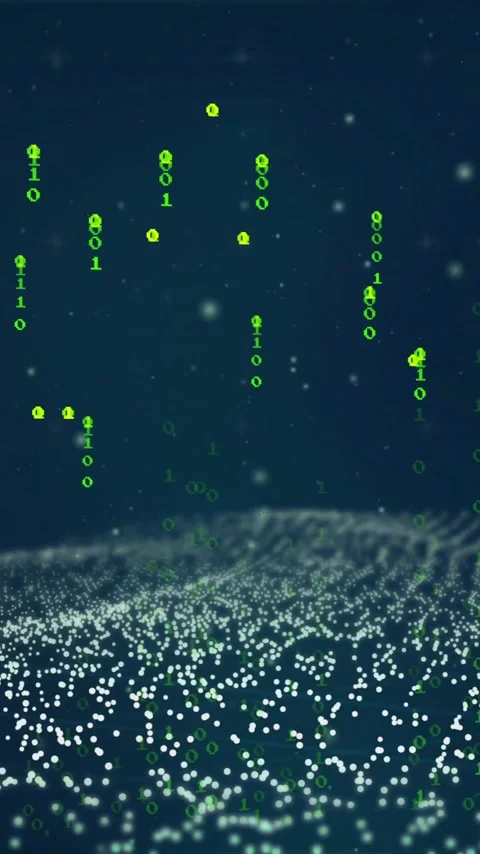 Animation of binary coding digital data processing Video stock 341927743