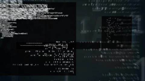 Animation of binary coding, human brain, dna strand and data processing Stock Footage 327447524