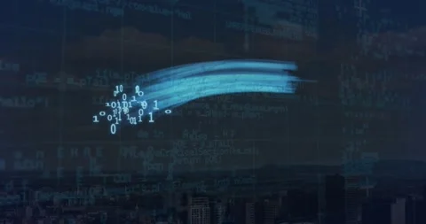 Animation of binary coding with networks of connections 库存影片 329971673