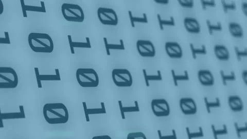 Animation of binary coding over digital screens Stock Footage 314079128