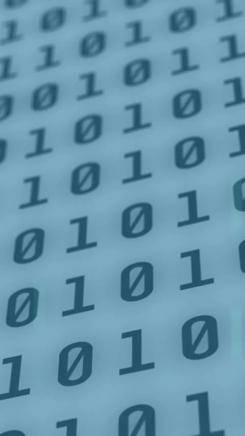 Animation of binary coding over digital screens Stock Footage 323897870