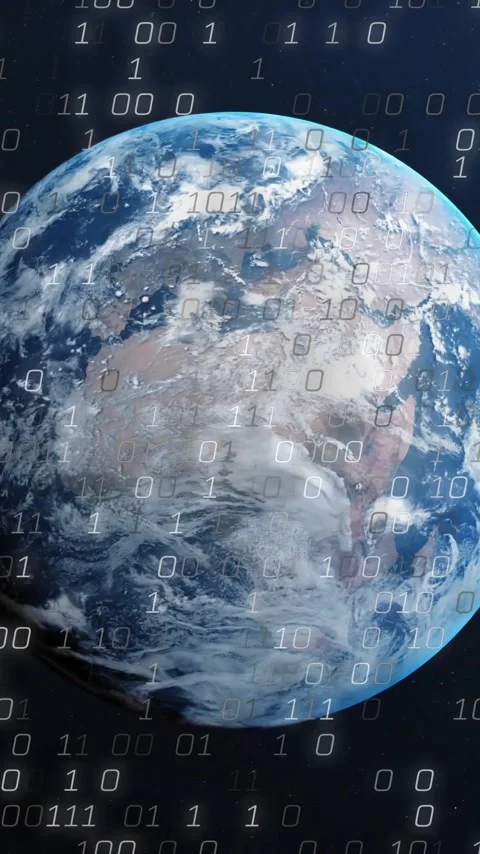 Animation of binary coding over globe Stock Footage 320663166