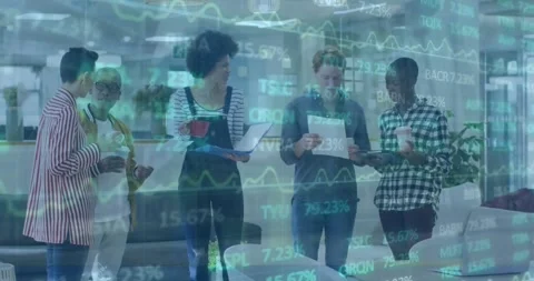 Animation of binary coding over teacher and students in classroom Видео 328648753