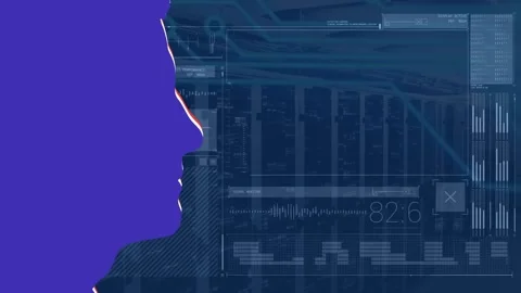 Animation of binary coding over technology texts blue technology background Stock Footage 329706574