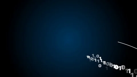 Animation of a binary network stream of data flowing to a house. Stock Footage 125769838