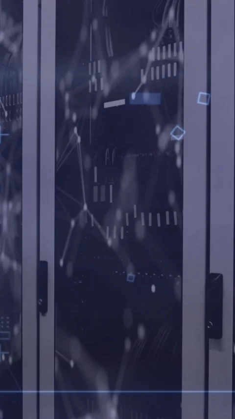 Animation of biometric photo and data processing over computer servers Stock Footage 343920138