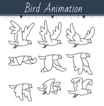 Animation the bird is flying Stock Illustration