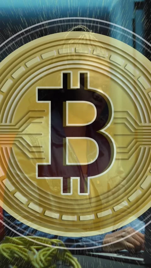 Animation of bitcoin and data processing over female it engineer by computer Stock Footage 324022210