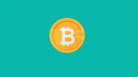 Animation of bitcoin currency sign in flat style - set of simple animation Stock Footage 87913054