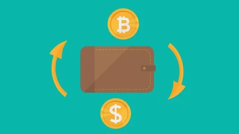 Animation of bitcoin currency sign in flat style - animation effects Stock Footage 87914259