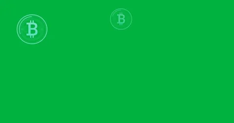 Animation of bitcoins moving on transparent background Video stock 318379366