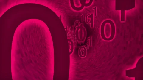 Animation of bits and bytes flowing through a data cable or tunnel Stock Footage 83080369