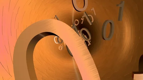 Animation of bits and bytes flowing through a data cable or tunnel Stock Footage 85606072