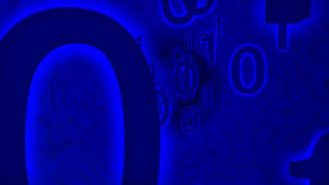 Animation of bits and bytes flowing through a data cable or tunnel Stock Footage 85881854