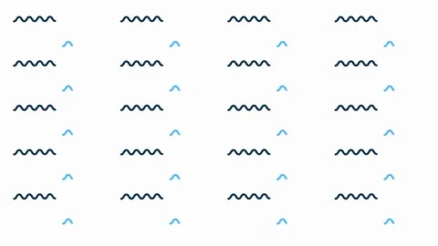 Animation of black and blue waves appear and disappear on a white Stock Footage 122071887