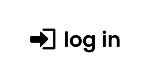Animation Black and white log in icon with text on a white background login.. Stock Footage 321792142