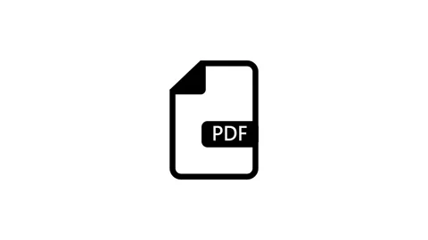 Animation Black and White PDF Document Icon on White Background file symbol Video stock 321791785