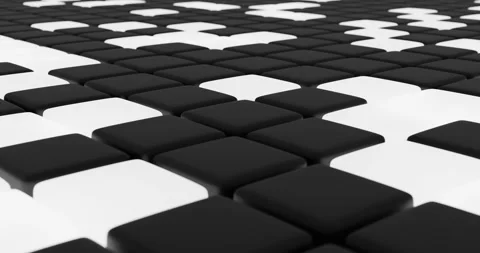Animation of black and white squares. The squares are arranged in a grid Stock Footage 312262250