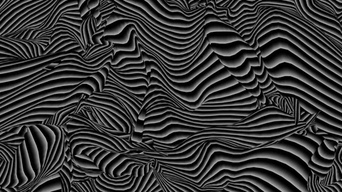 Animation of a black and white wave texture. Psychedelic animation. Black and Stock Footage 318721731