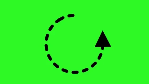 An animation of a black arrow drawing a dotted circle path to form a load icon Video stock 315776315