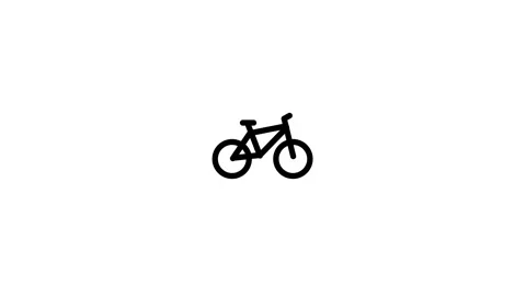 Animation Black bicycle icon on a white background bike symbol Stock Footage 321996961