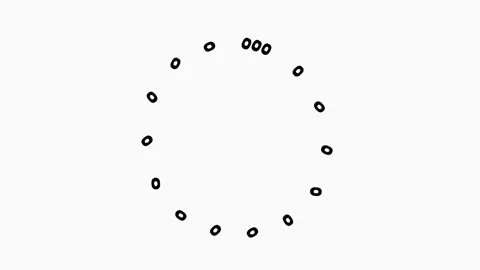 Animation Of Black Circle Frame Made Of Round Shapes Stock Footage 324525476