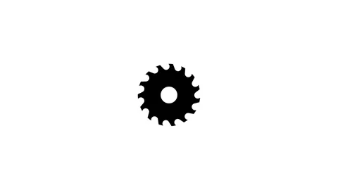 Animation Black circular saw blade icon on white background tool industrial Stock Footage 321855796