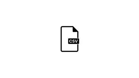 Animation Black CSV File Icon on White Background data spreadsheet Stock Footage 321855833
