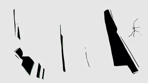 Animation of black damage on a green screen. Concept of a broken surface with Stock Footage 261339509